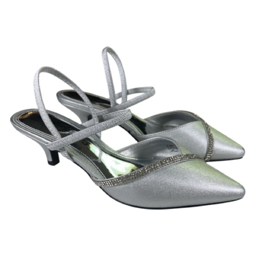 Easy Street New Alive @5 Unna 8.5M Evening Silver Strappy Women's Pumps